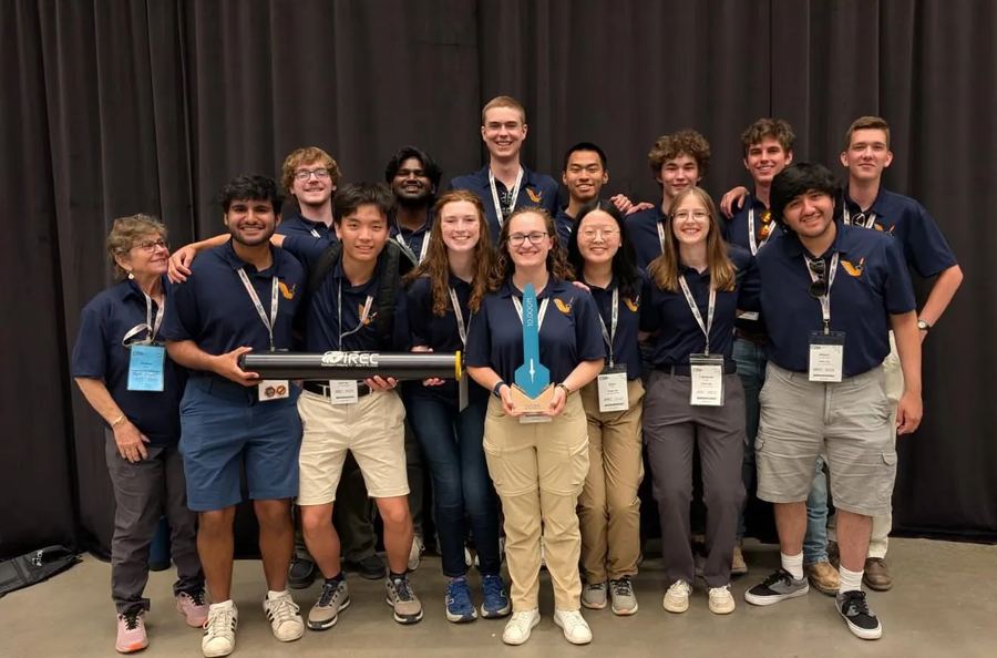 UVA Engineering Rocketry team with their IREC awards